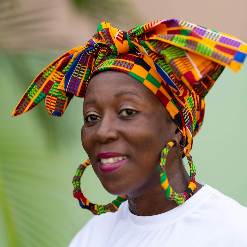 Matching Set: Africa Head Wrap & XL Earrings -K2